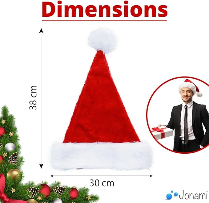 Kerstmanmuts van Pluche – Rode en Witte Kerstmuts voor Kerstfeest, Kostuum & Feestkleding