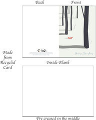 Set van 24 Gerecyclede Kerstkaarten met Vos – 2 Ontwerpen | Duurzame Kerst Wenskaarten met Enveloppen