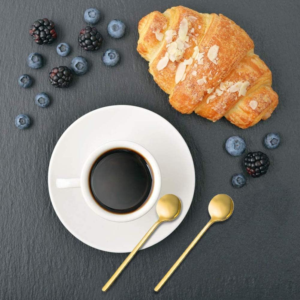 Set van 8 Gouden Koffielepels – 13 cm RVS – Voor Koffie, Dessert, Suiker & Mocha