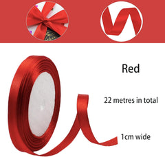 Satijnen Lint Rood – 10 mm x 22 m | Cadeaulint voor Bruiloft, Feestdecoratie, Boeketten, Knutselen & Handwerk