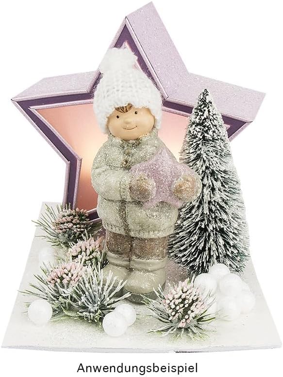 Set van 2 Winterkind Beeldjes – 15 cm Hoog | Decoratieve Figuren voor Kerst & Winterinterieur