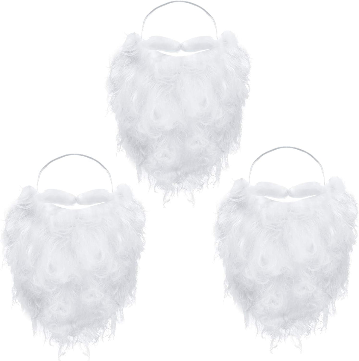 Set van 3 Kerstman Baarden – Grappige Nep Witte Baard voor Kerstman Kostuum & Kerstfeest | Kerst Accessoires
