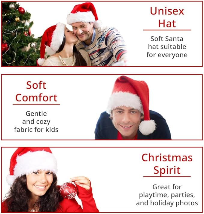 Kerstmanmuts van Pluche – Rode en Witte Kerstmuts voor Kerstfeest, Kostuum & Feestkleding