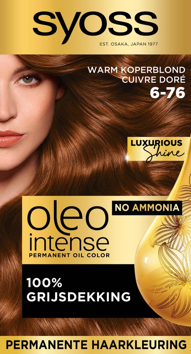 Syoss Oleo Intense Permanente Haarkleuring 6-76 Warm Koper — Zonder Ammoniak