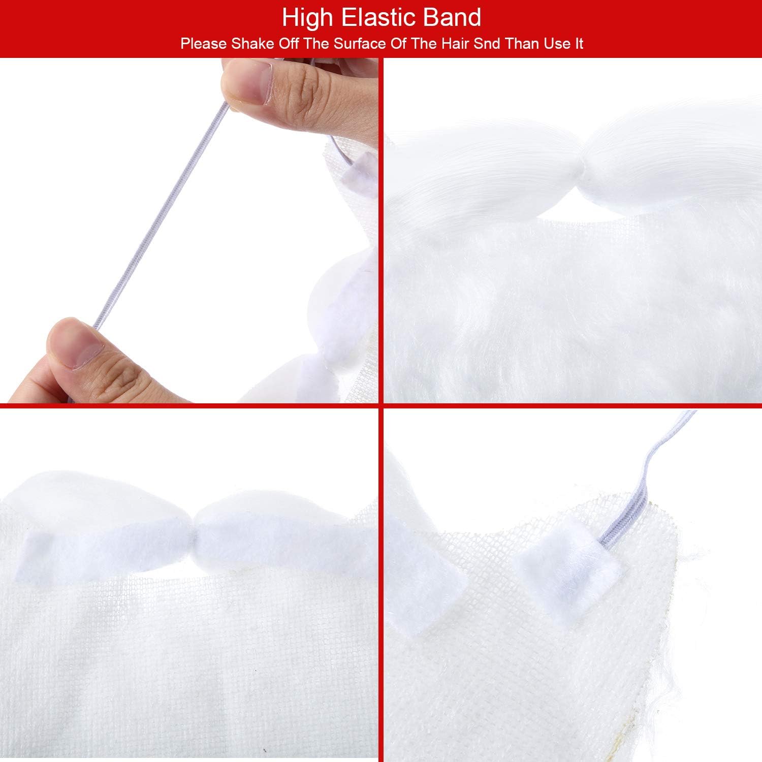 Set van 3 Kerstman Baarden – Grappige Nep Witte Baard voor Kerstman Kostuum & Kerstfeest | Kerst Accessoires