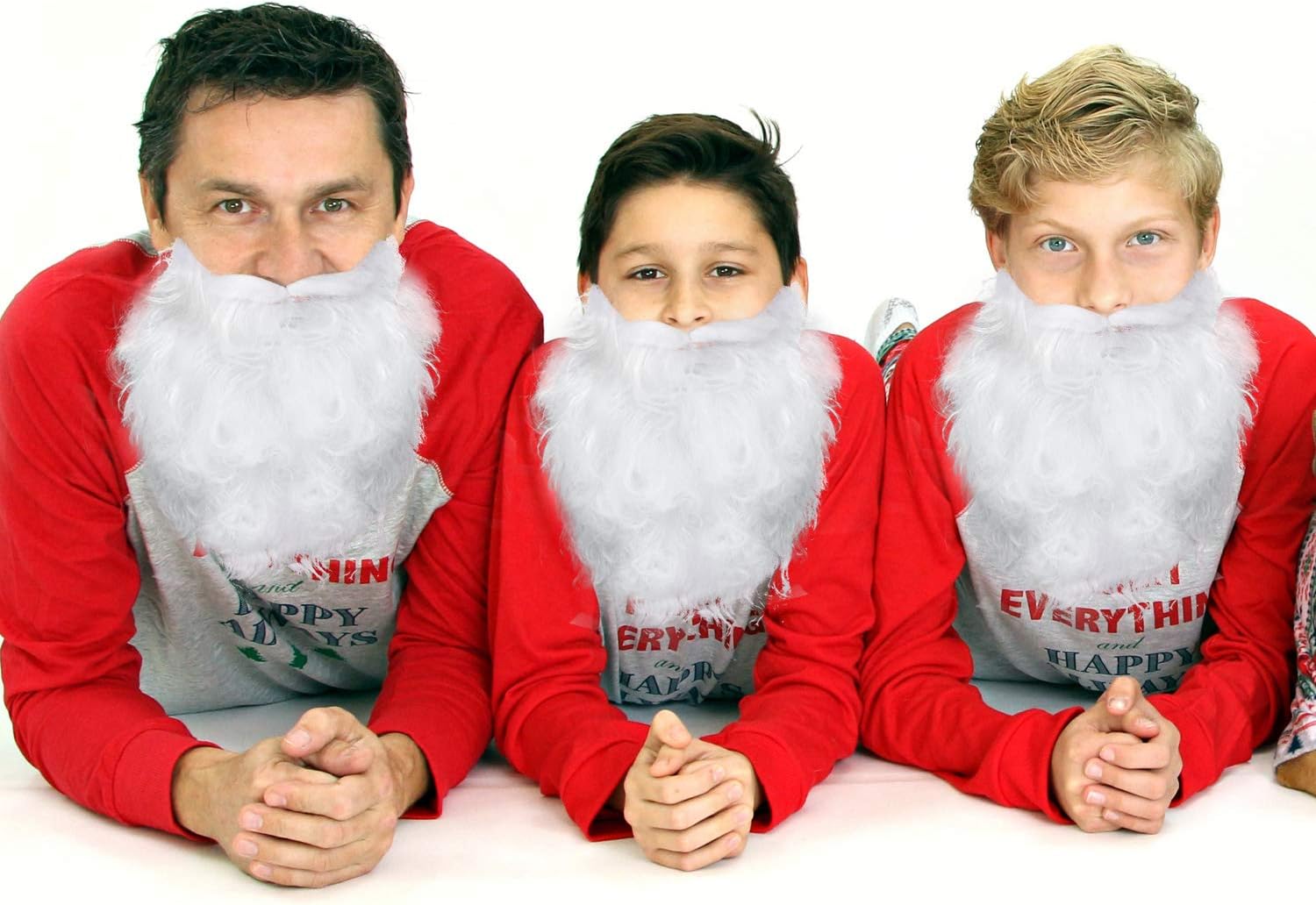 Set van 3 Kerstman Baarden – Grappige Nep Witte Baard voor Kerstman Kostuum & Kerstfeest | Kerst Accessoires