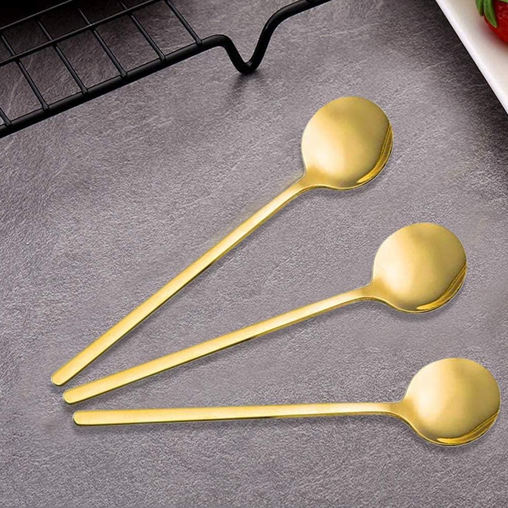 Set van 8 Gouden Koffielepels – 13 cm RVS – Voor Koffie, Dessert, Suiker & Mocha