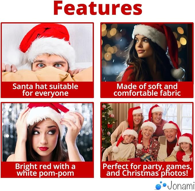 Kerstmanmuts van Pluche – Rode en Witte Kerstmuts voor Kerstfeest, Kostuum & Feestkleding