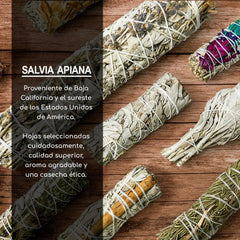 Set van 3 Bundels Witte Salie (Salvia Apiana) – 100% Natuurlijke Heilige Salie om te Branden | Reiniging, Zuivering & Spirituele Rituelen