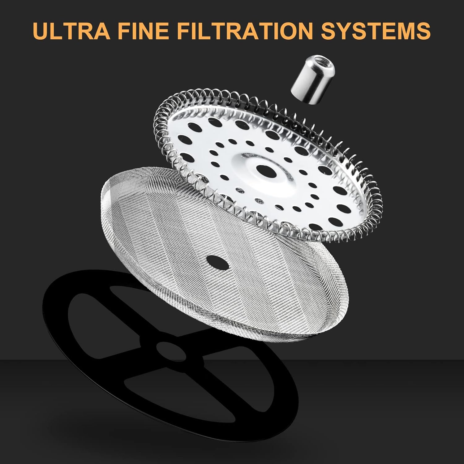 French Press Koffiezetter 350 ml – RVS Filter & Hittebestendig Glas – Cold Brew & Heet Koffie – Reizen & Thuis (Zwart)