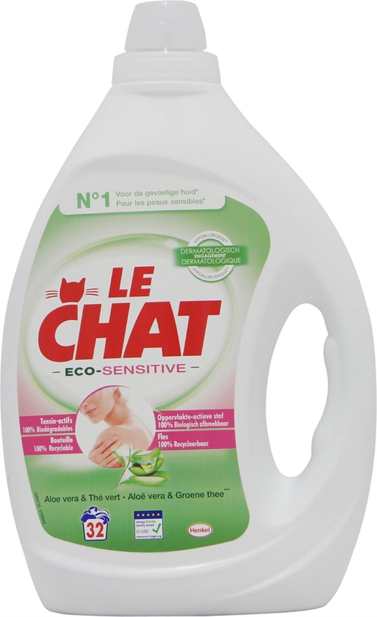 Le Chat - Eco Sensitive - Lessive Liquide - 1 x 1,6 Litre - 32 Lavages