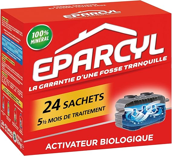 Eparcyl – 24 sachets (5 mois de traitement) Activateur biologique pour fosses septiques – Entretien fosses septiques