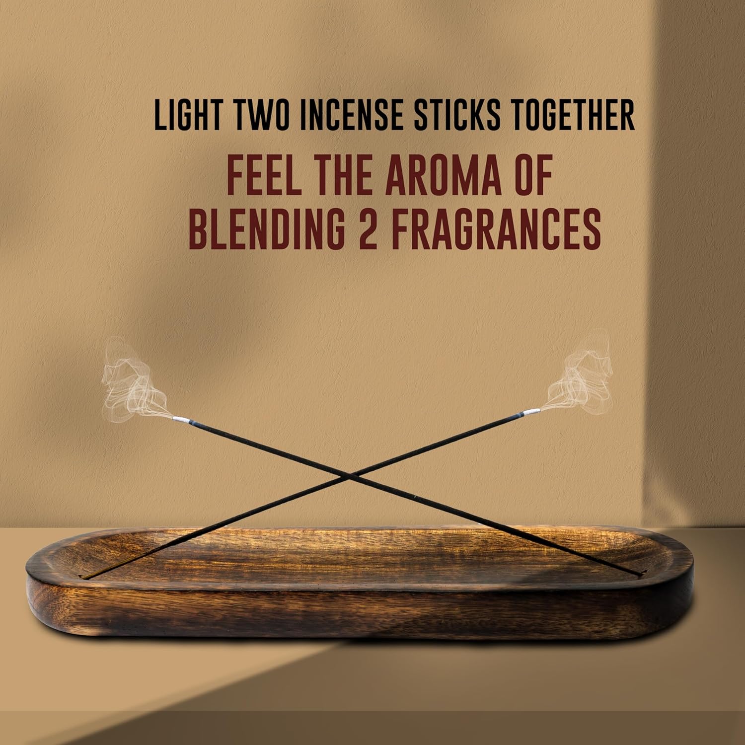 Handgemaakte Houten Wierookhouder – Luxe Wierookbrander voor Thuis, Meditatie & Yoga | 30,5 x 10,2 cm