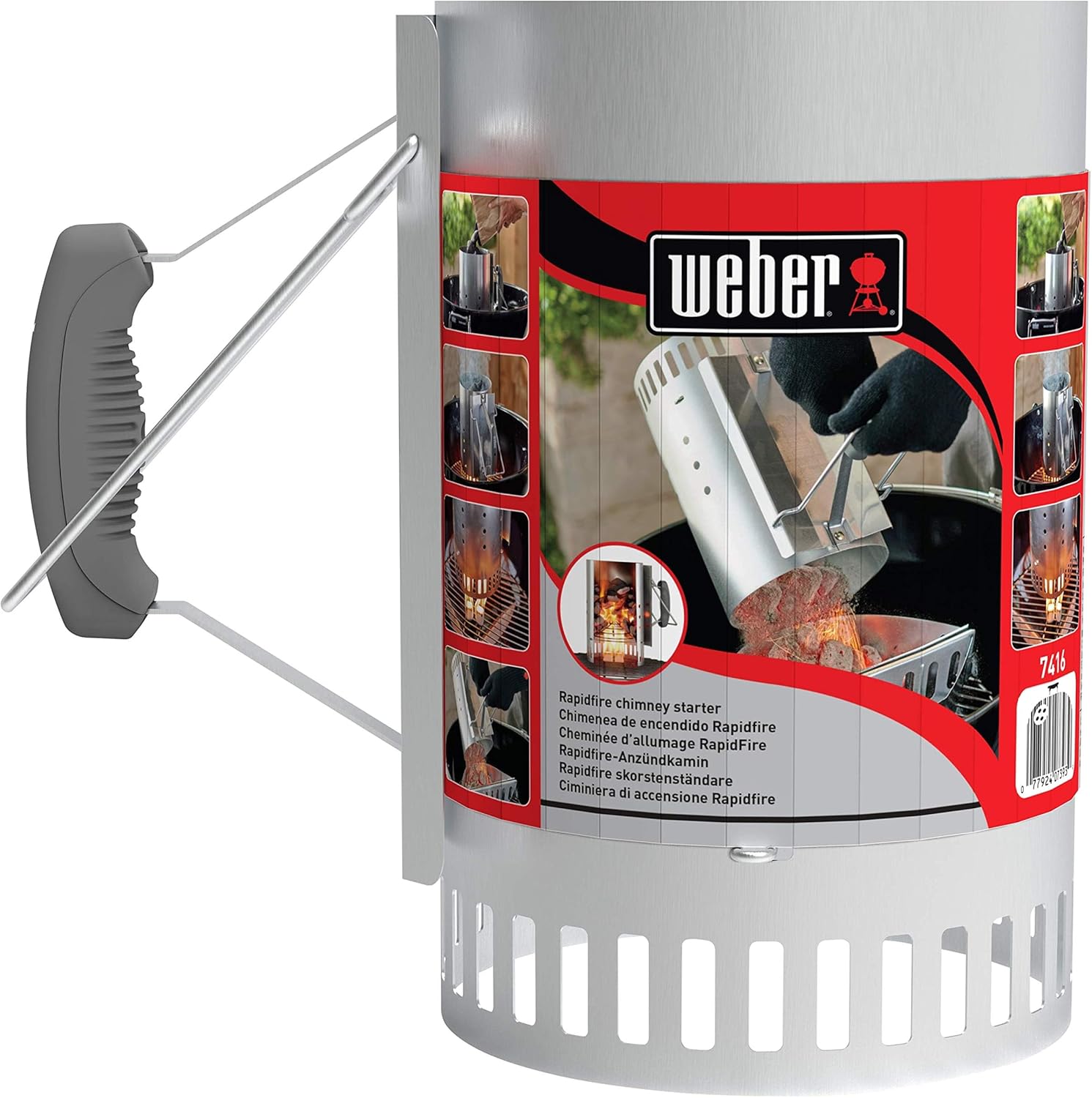 Weber 7416 Rapidfire Brikettenstarter – Kolenstarter voor Barbecue – Snel & Eenvoudig Ontsteken van Houtskool