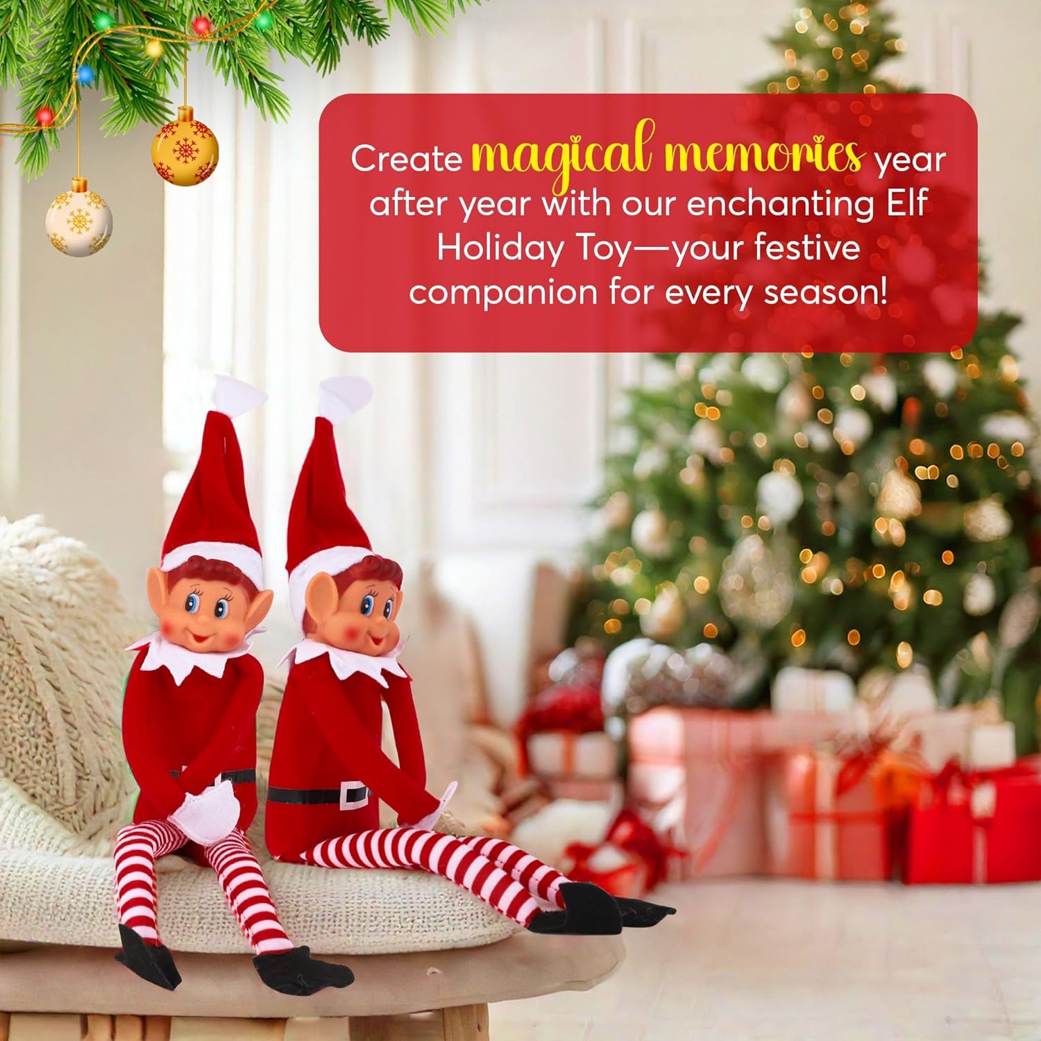 Ondeugende Kerstelf Pop 34634 | Grappige Kerstdecoratie & Speelpop voor Feestdagen