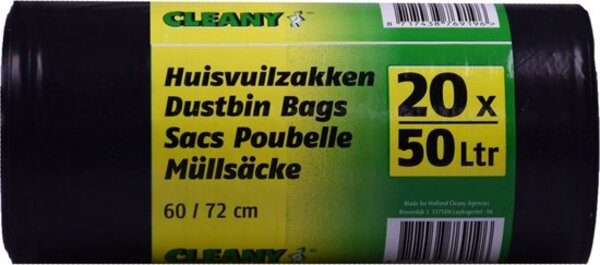 Cleany Huisvuilzakken 20 x 50ltr