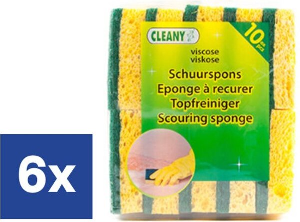 Cleany Viscose Schuurspons - 6 x 10 stuks