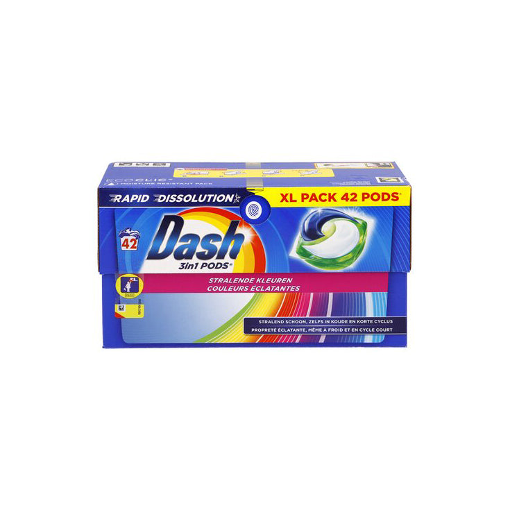 DASH Pods Radiant Colors – 42 Stuks | Stralende Kleuren & Krachtige Reiniging