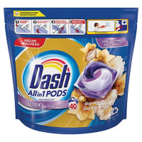 Dash All-in-1 Pods 40 Washes – Golden Orchid, Powerful Cleaning & Luxurious Scent