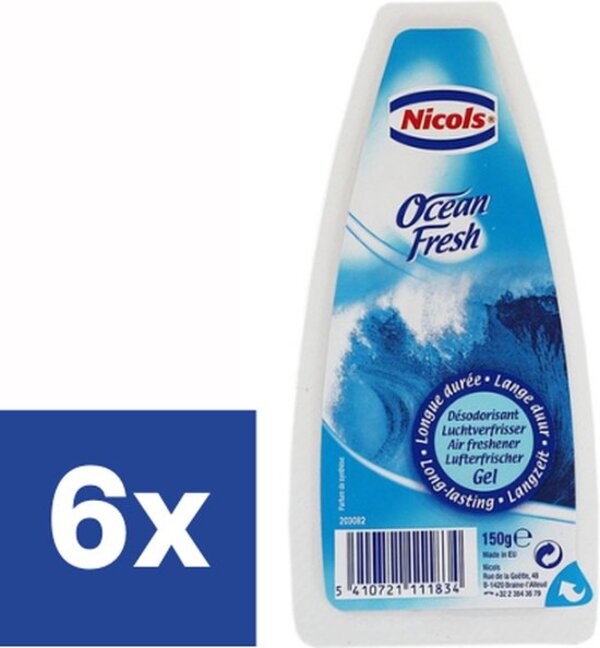 Nicols Oceaan Gel Luchtverfrisser - 6 x 150 g