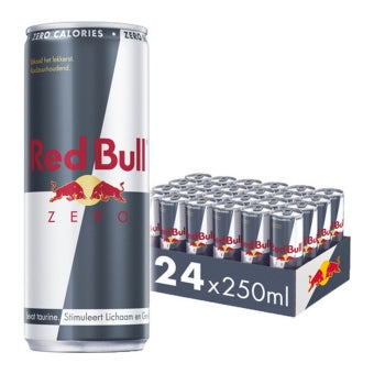 Red Bull Energy Drink Zero Sugar –  1 x 250 ml | 24 x 250 ml | Suikervrij & Krachtige Energieboost