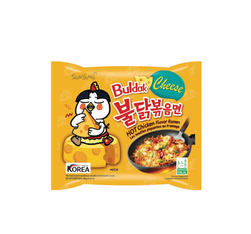 Nouilles Samyang Hot Chicken Buldak Ramen, Saveur Fromage, Lot de 5