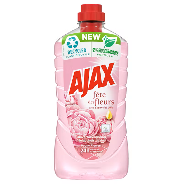 Ajax Universele Reiniging Pioen Bloemen 1L – Allesreiniger voor een Frisse, Schone Huis