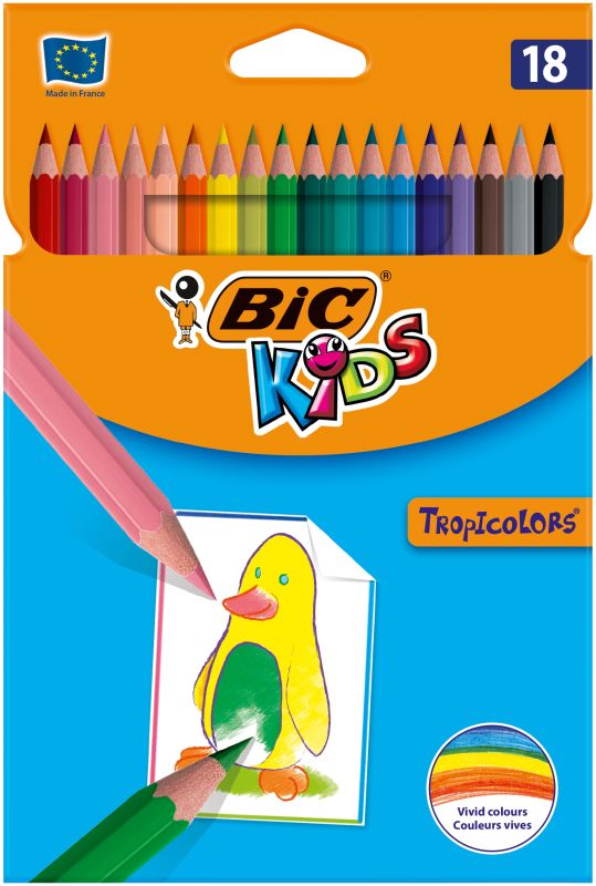 BIC Kids Tropicolors Colored Pencils - 18 Colored Pencils