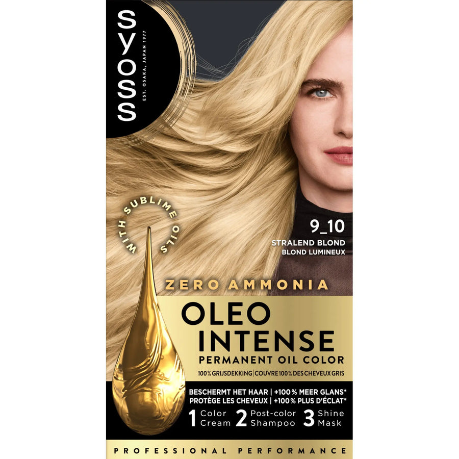 Syoss Oleo Intense Permanente Haarkleuring 9-10 Stralend Blond — Zonder Ammoniak — Voordeelpak 6 stuks