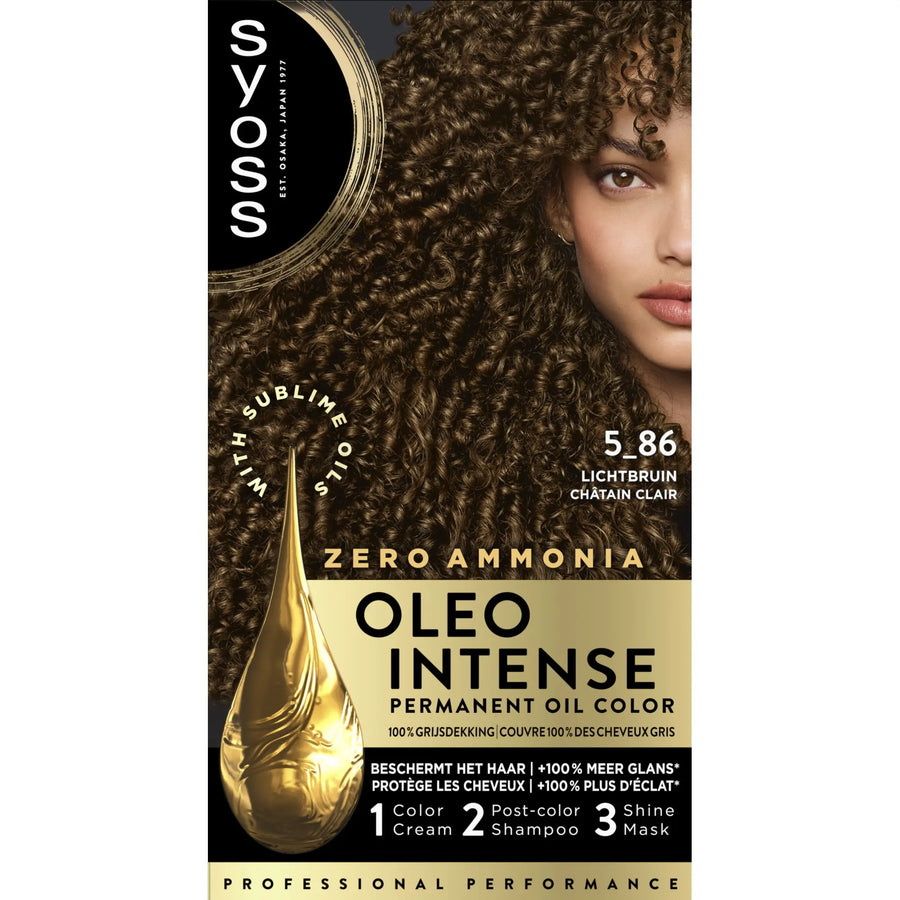 Syoss Oleo Intense Permanente Haarkleuring 5-86 Lichtbruin — Zonder Ammoniak — Voordeelpak 6 stuks