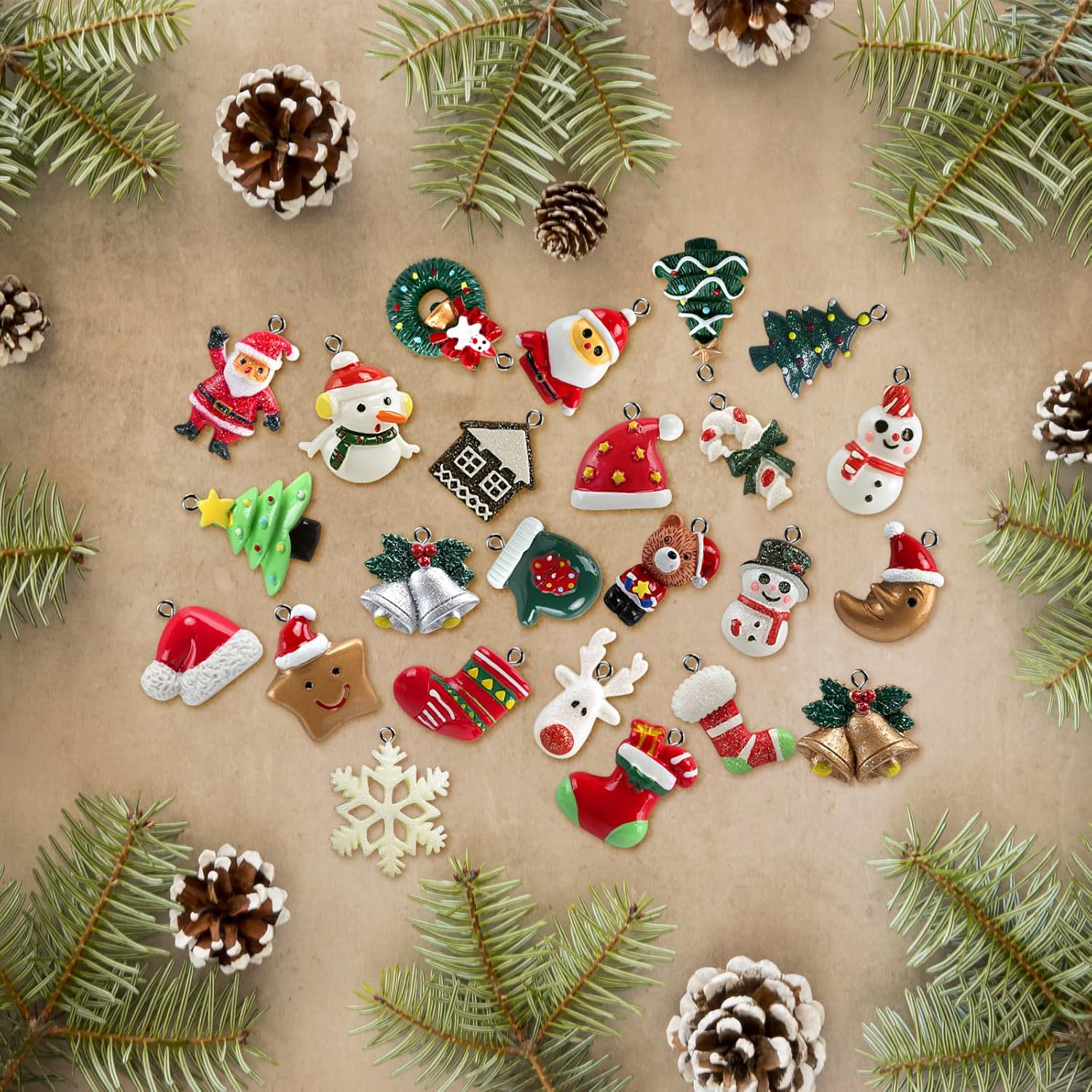 Set van 24 Kerstboomdecoraties – Adventskalender Vullers voor Kinderen | Feestelijke Ornamenten