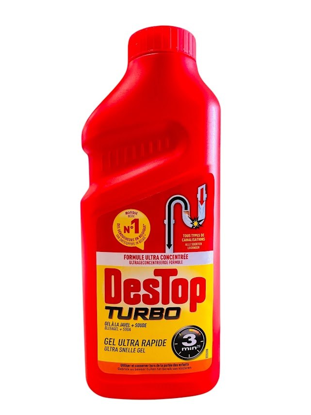 Destop Gel Turbo with Soda + Bleach – 500 ml | Powerful Drain Unblocker & Hygienic Cleaning