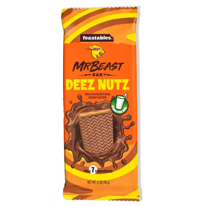 Mr Beast Feastables Chocolate Bar Deez Nutz 60 gr