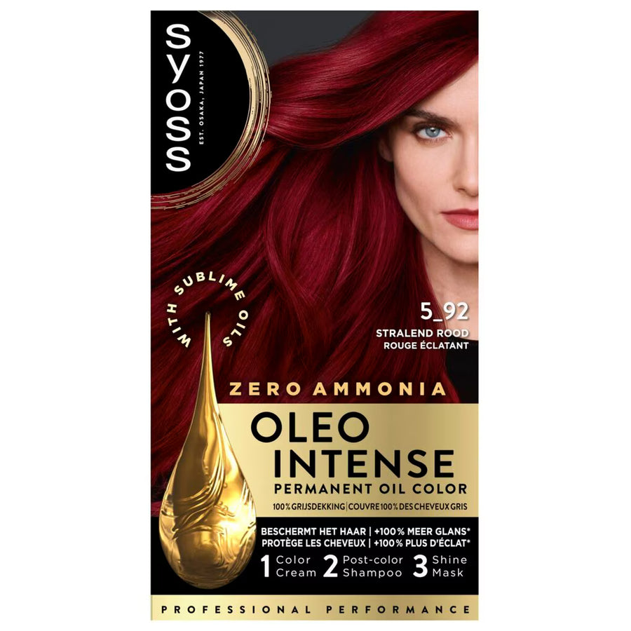 Syoss Oleo Intense Permanente Haarkleuring 5-92 Helder Rood — Zonder Ammoniak